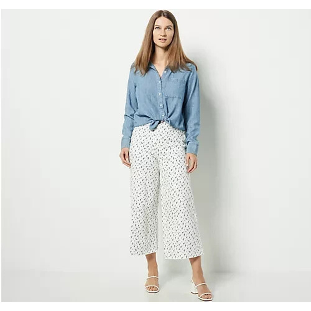 Peace Love World Cropped Raw Hem Jeans White Print Women’s 2 Petite
